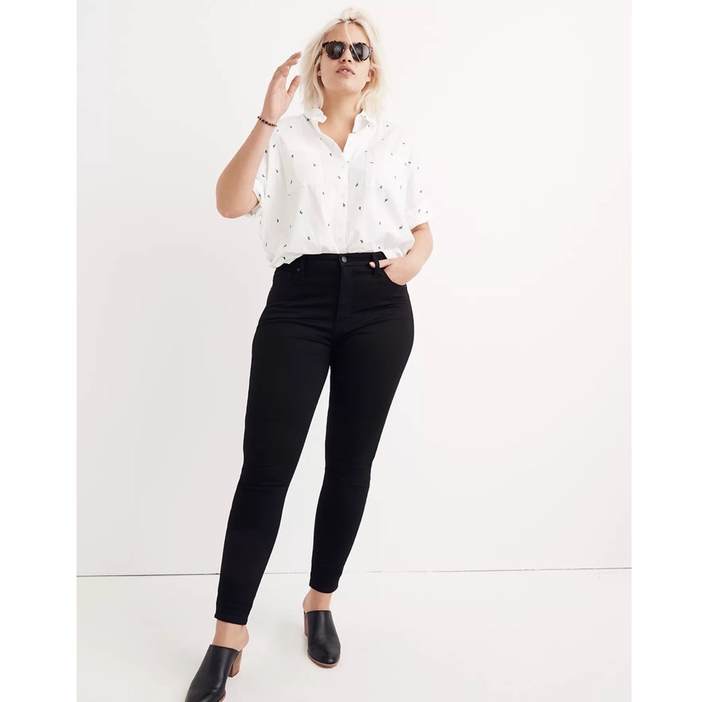 Madewell 10” High Rise Skinny Jeans Black Carbondale Wash Size 32